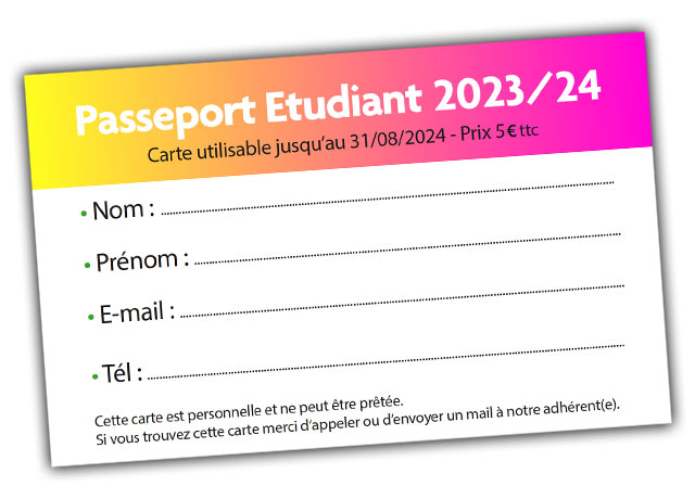 Abonnement Copyroom « Passeport Étudiant 2023/24 »