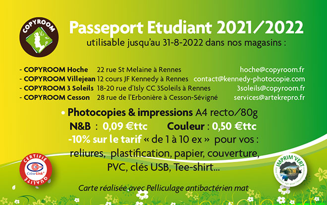 Le "Passeport Etudiant" 2021/22 est disponible !
