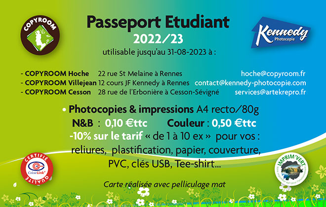 Le "Passeport Etudiant" 2022/23 est disponible !