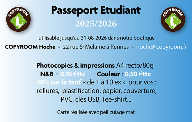 Le « Passeport Etudiant 2025/26 » est disponible !