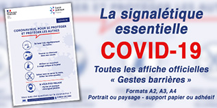 Affiche officielle « Gestes barrières contre le COVID-19 » par RapidoPub !