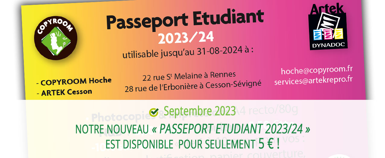 Le « Passeport Étudiant 2023-24 !