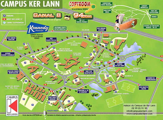 Plan du campus de Ker Lann à Bruz 35