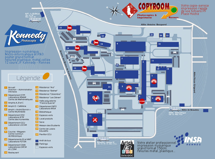 Plan du Campus INSA de Rennes 1