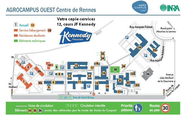 Plan du Campus INRA de Rennes
