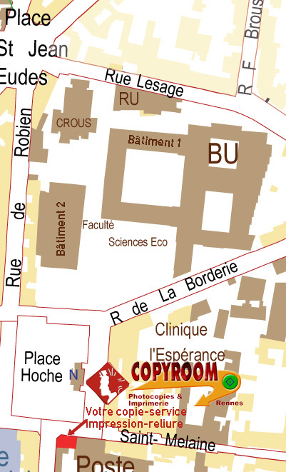 Plan de les faculté des sciences économiques de Rennes 1